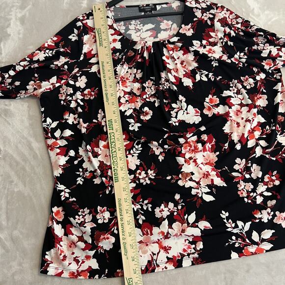 Liz Claiborne Black and Pink Floral Blouse - Picture 6 of 8